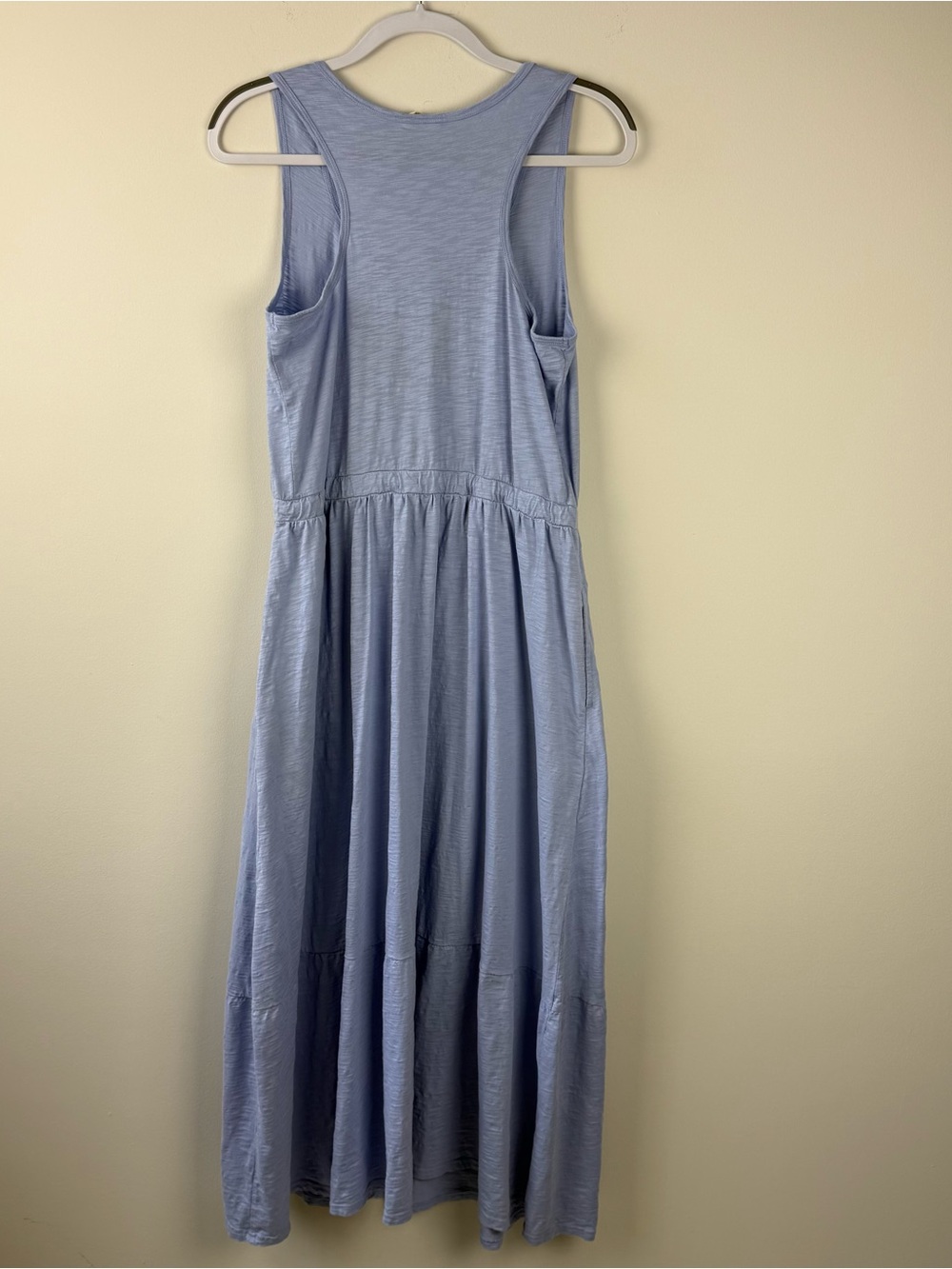 Pact Organic Cotton Relaxed Slub Tank Maxi Dress Light Blue Periwinkle - Picture 7 of 9